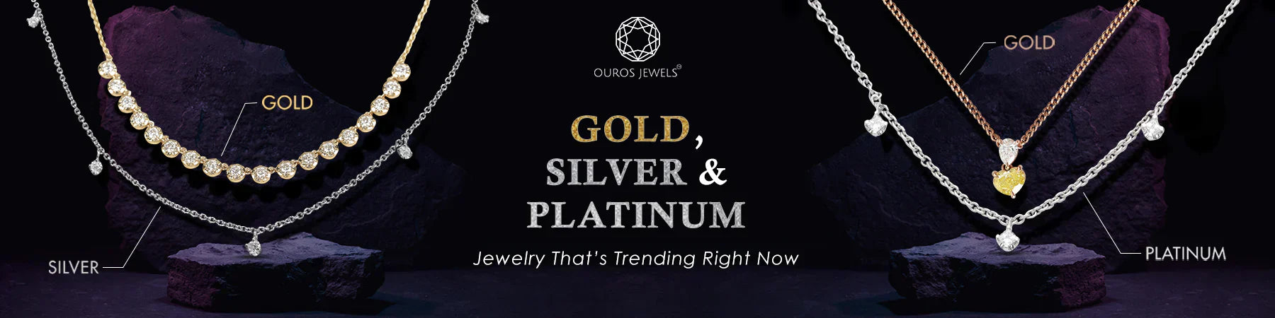Image showing Gold,Silver and Platinum Diamond Jewelry as Trending in 2025