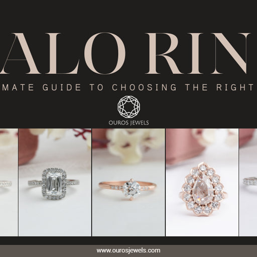 [Text]- Halo Ring- Ultimate guide to choosing the right one [Style]-Image Collage, [Images]- Halo rings by ouros