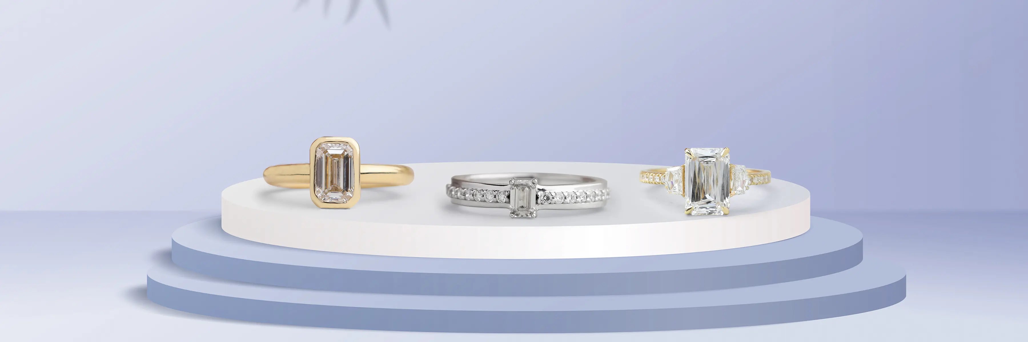 Smaragdschliff Verlobungsringe