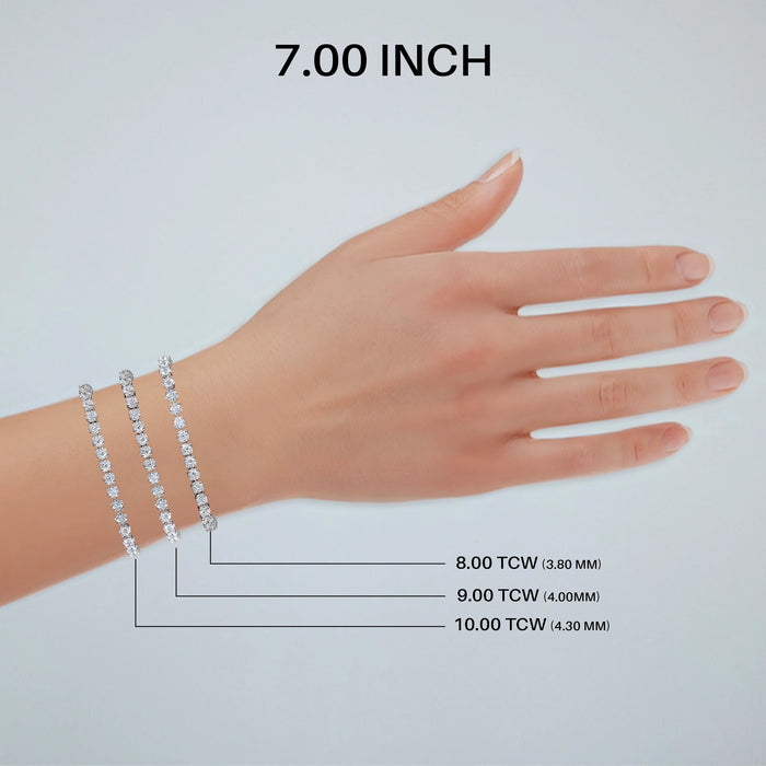 Round Shape Lab Grown Diamond Bracelet with 8.00 | 9.00 | 10.00 TCW