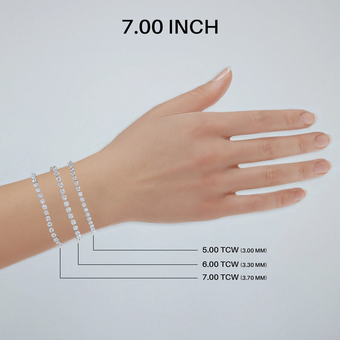 Round Diamond Tennis Bracelet in 5.00 | 6.00 | 7.00 TCW