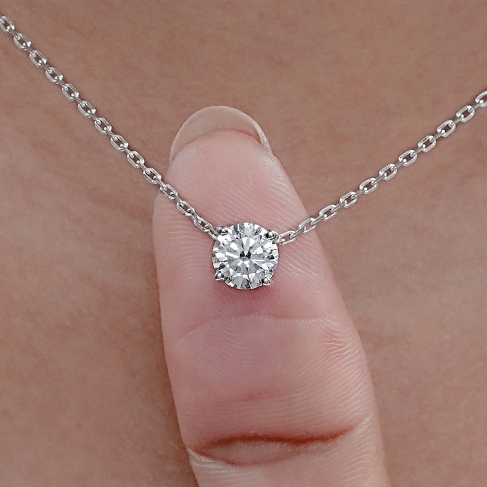 Round Cut Lab Diamond Solitaire Pendant