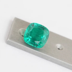 IGI Certified  Cushion Shape Colombian Emerald Gemstone