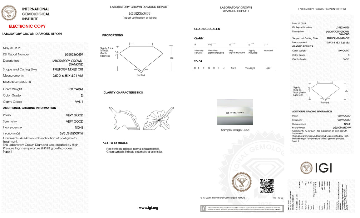 IGI Zertifizierte Einhorn Form Labor Diamant