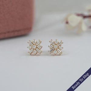 Antique Baguette Cut Lab Diamond Earrings