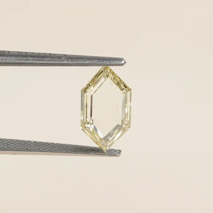 yellow hexagon cut lab grown diamond 