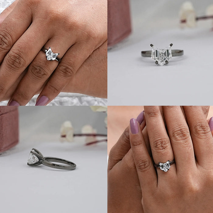 Antik Katzenschliff Diamant Solitar Ring