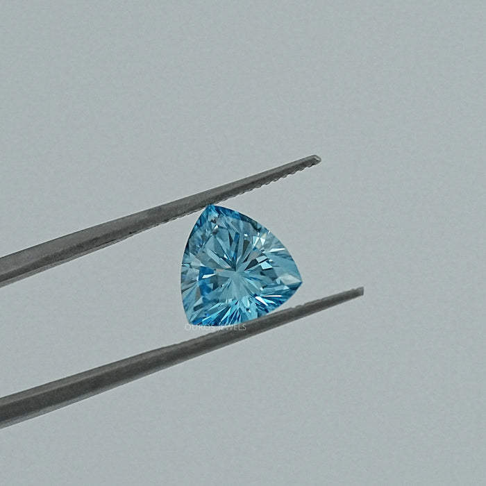 Fancy Vivid Blue Trillion Cut Lab Grown Diamond
