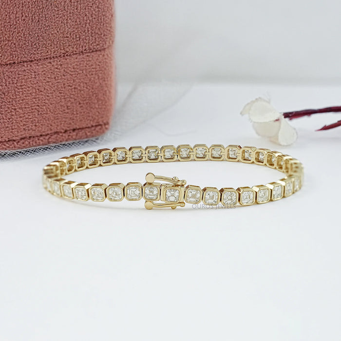 Lab Grown Asscher Diamond Tennis Bracelet Bracelet