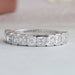 front view asscher cut lab grown diamond half bezel set eternity band white gold