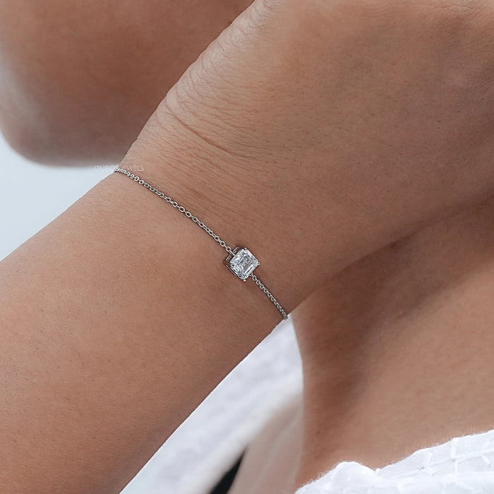 Brilliant Asscher Cut Diamond Solitaire Bracelet