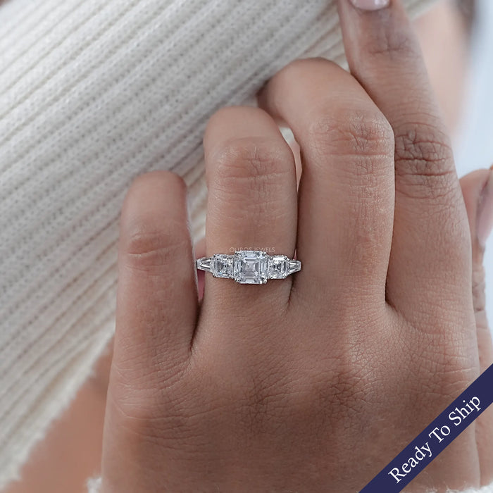 Five Stone Asscher Diamond Engagement Ring