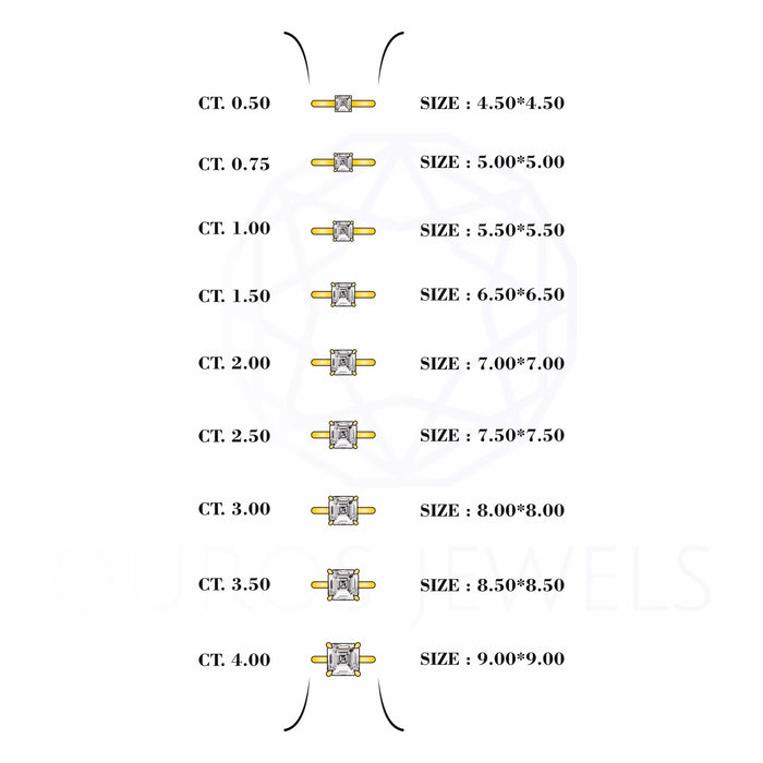 Solitär Diamant Verlobungsring mit Asscher Schliff