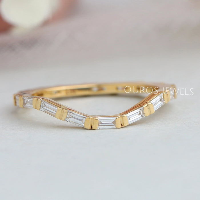Baguette Cut Curved Eternity Band