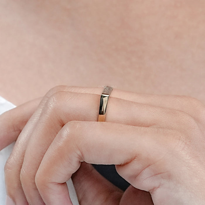 East West Baguette Lab Diamond Solitaire Ring