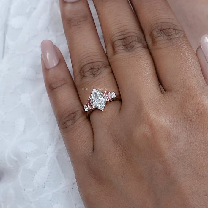 Niederlandischer Marquise Baguetteschliff Diamantring