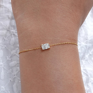 Radiant Cut Lab Diamond Solitaire Chain Bracelet