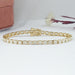 East West Emerald Cut Lab Grown Diamond Tennis Bracelet Bezel Set Bracelet