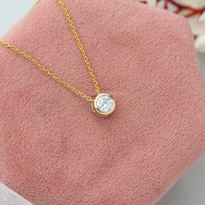 Bezel-Set Round Diamond Solitaire Pendant