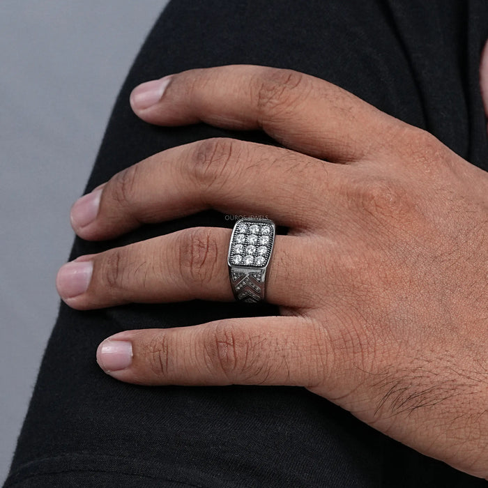 Black Gold Men's Lab Grown Diamond Ring