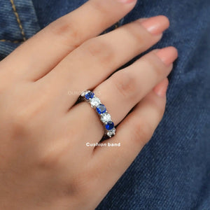 cushion cut sapphire eternity band 