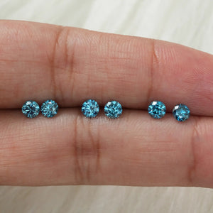 [On Hand Blue Color Brilliant Cut Round Lab Diamond]-[Ouros Jewels]