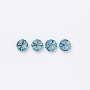 [ Blue Loose Lab Diamonds on white background]-[Ouros Jewels]