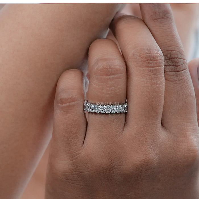 Marquise And Round Diamond Eternity Wedding Band