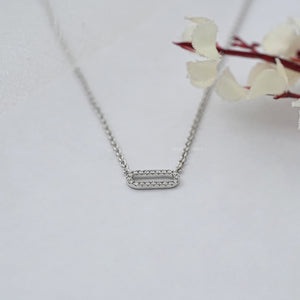 Diamond Open Rectangular Link Pendant