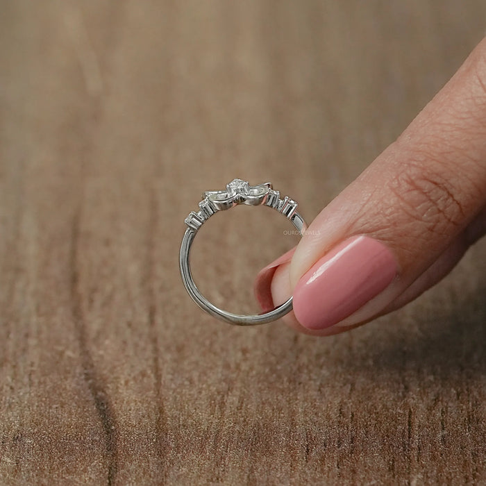 Birne Diamant Schmetterling Geformt Ring