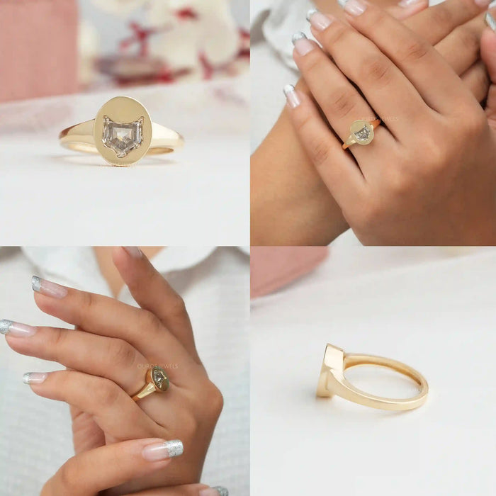 [Collage of Cat Face Bezel Set Solitaire Ring]-[Ouros Jewels]