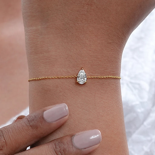 Pear Cut Lab Grown Diamond Solitaire Bracelet