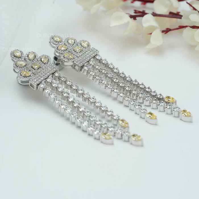 [Chandelier Lab Grown Diamond Earrings]-[Ouros Jewels]