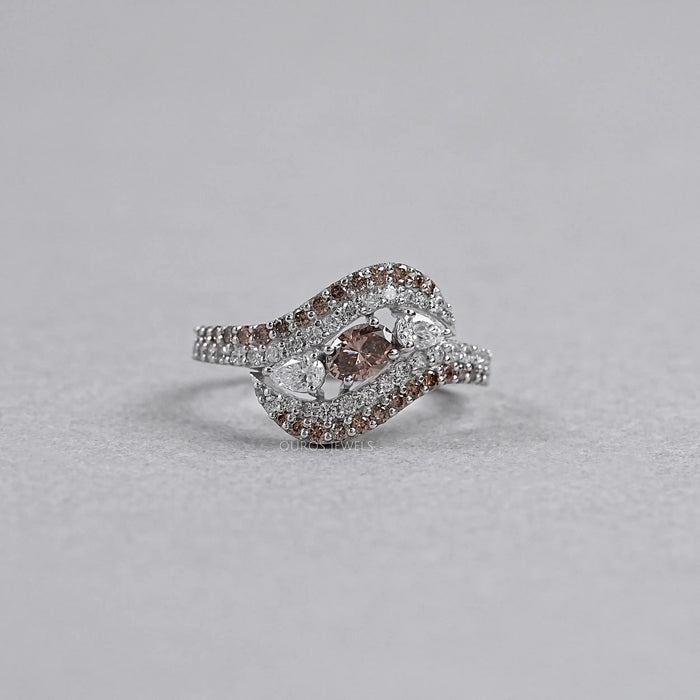 Three Stone Lab Diamond Accent Bypass Ring