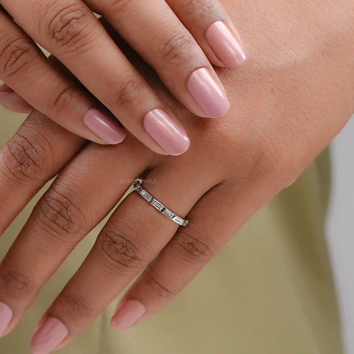 Baguette Cut Lab Grown Diamond Full Eternity Band