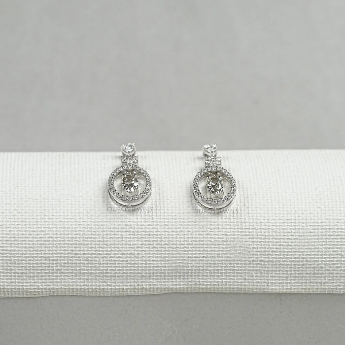 Oval Cut Lab Diamond Drop Earrings