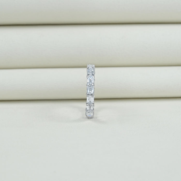 Criss Cut Eternity Wedding Band -East West Set