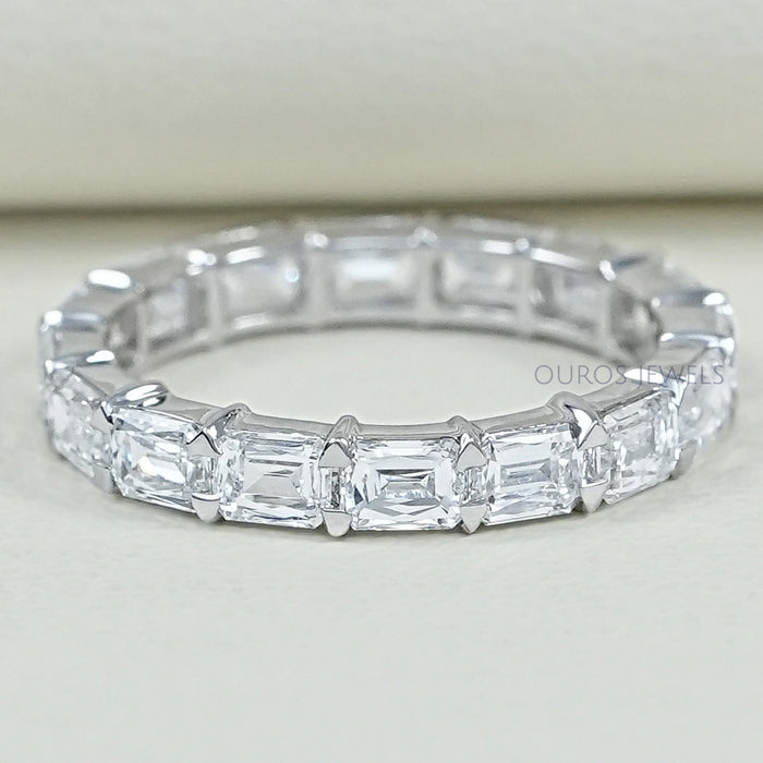 Criss Cut Eternity Wedding Band -East West Set