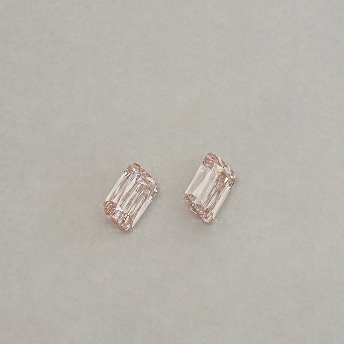 Light Pink Criss Cut Diamond Matching Pair