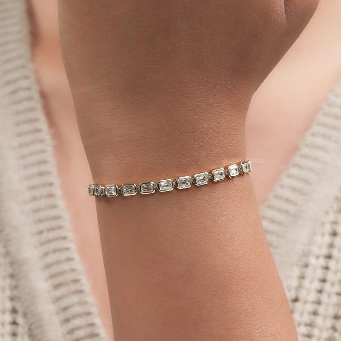 Criss Cut Lab Grown Diamond Bezel Set Tennis Bracelet