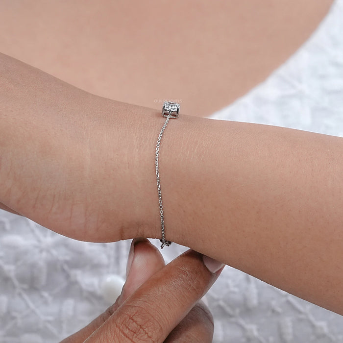 Cushion Cut Lab Grown Diamond Solitaire Bracelet