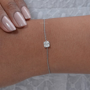 Cushion Cut Lab Grown Diamond Solitaire Bracelet