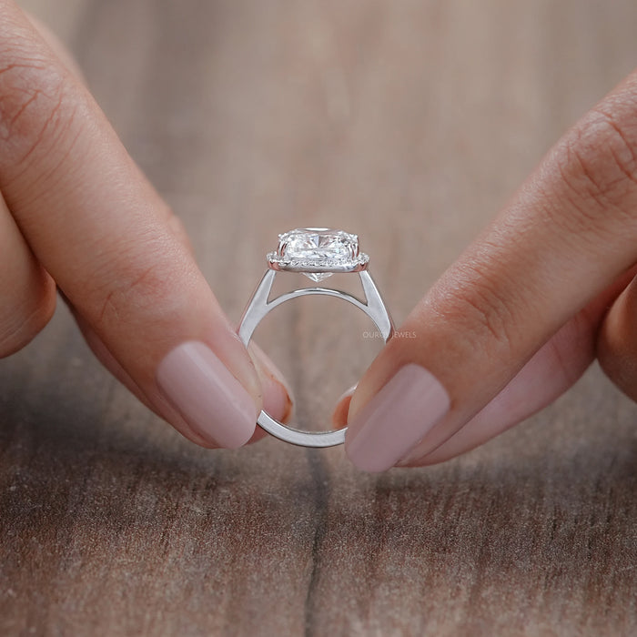 Cushion Lab Grown Diamond Halo Engagement Ring
