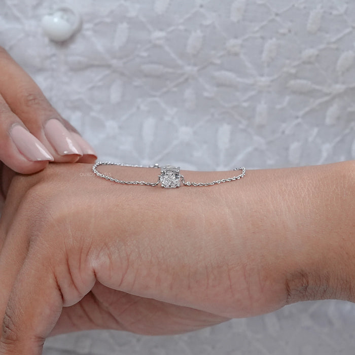 Cushion Cut Lab Grown Diamond Solitaire Bracelet
