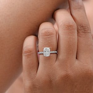 Cushion Lab Diamond Solitaire Accent Ring