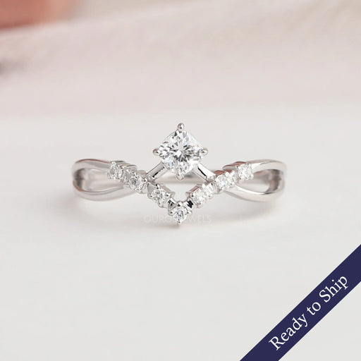 [Cushion Cut Diamond Ring]-[Ouros Jewels]