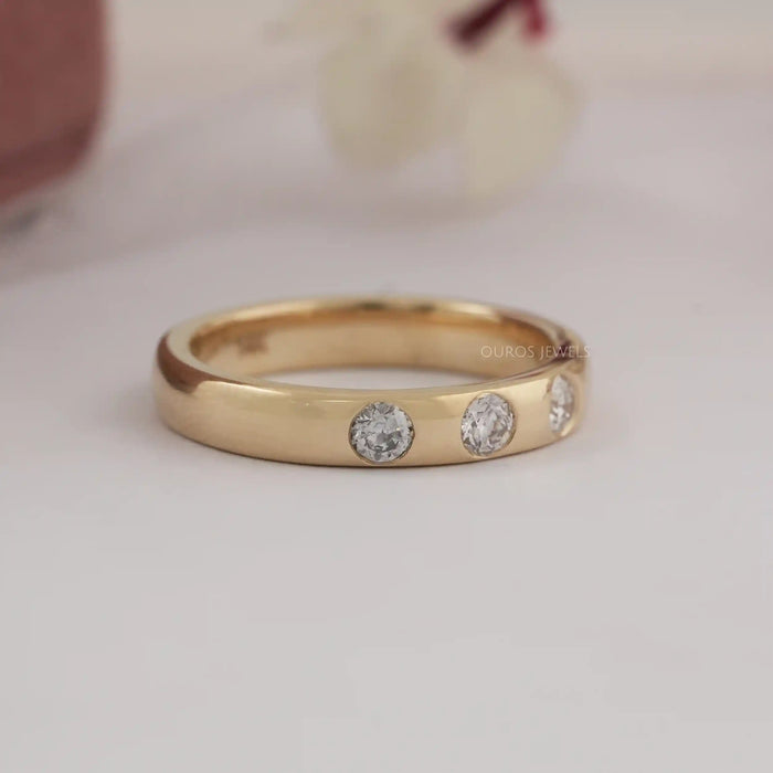 OEC Round Cut Lab Diamond Gypsy Set Band