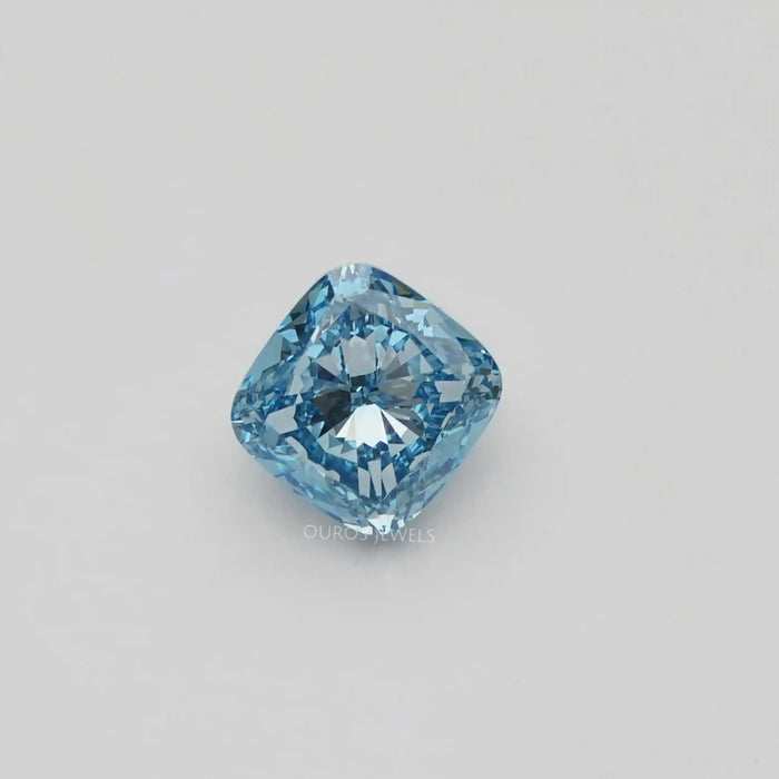 5.00 Karat Blauer Cushion Schliff Labor Diamant