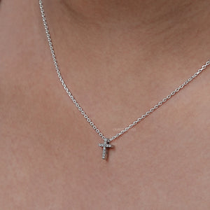 Round Cut Lab Grown Diamond Cross Pendant