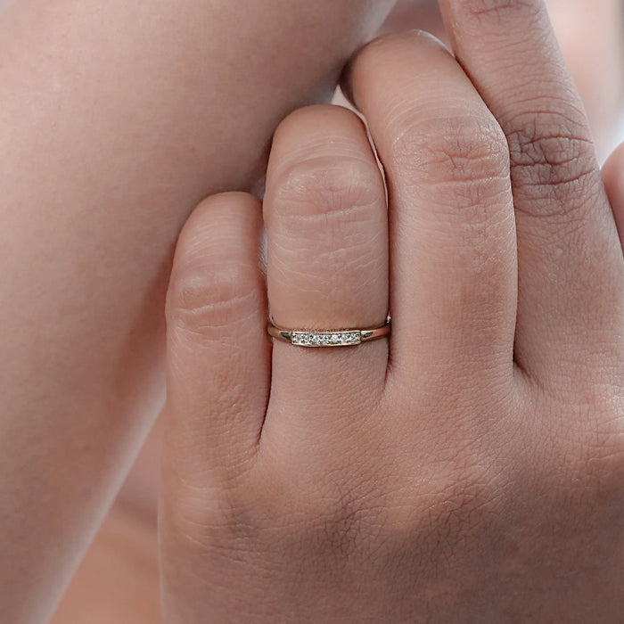 Round Lab Diamond Dainty Wedding Ring